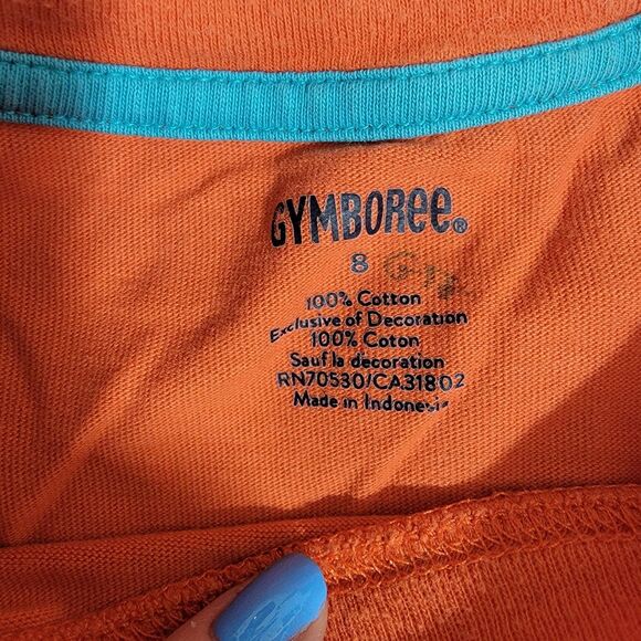 Gymboree Set Of 2 Boys Shirts Cotton Rhino Nautical Red Orange Size 8 READ - Picture 3 of 16